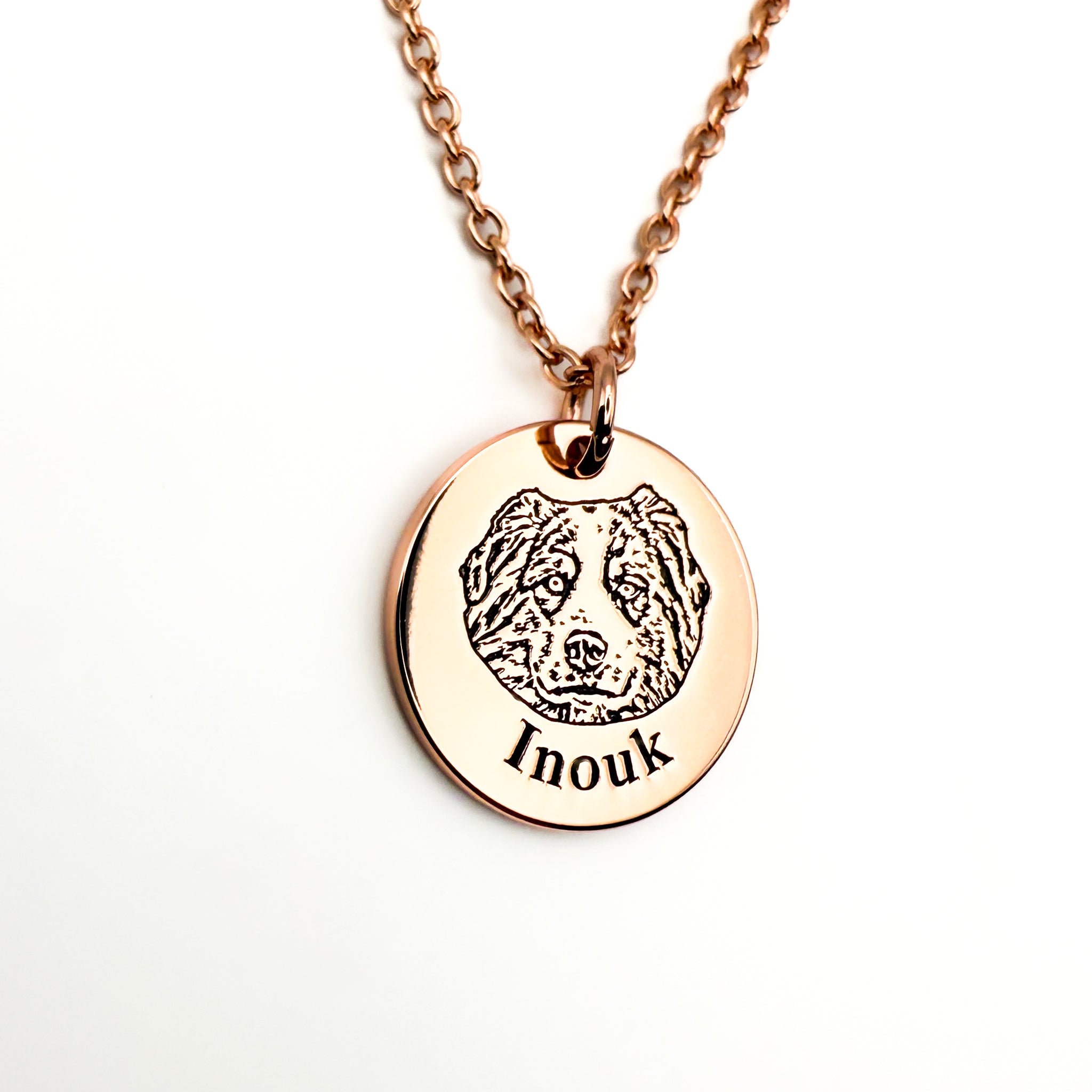 Pendentif personnalisé médaille gravée 15 mm