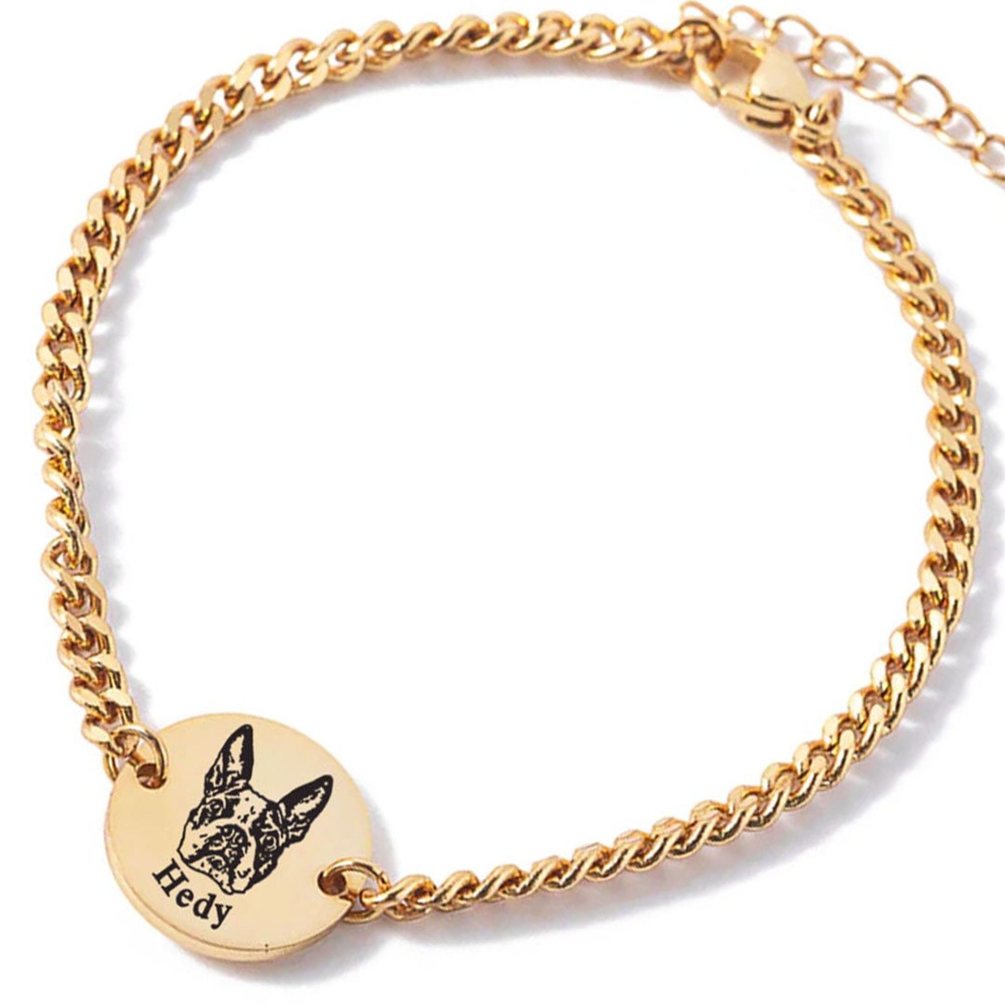 Bracelet personnalisé avec médaille  15 mm